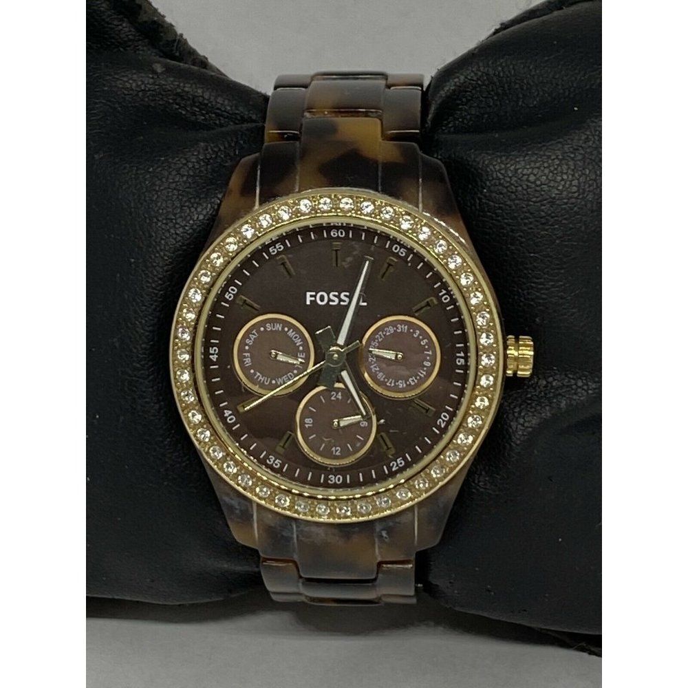 Fossil ES2795 Women's Acrylic Analog Brown Dial Qu